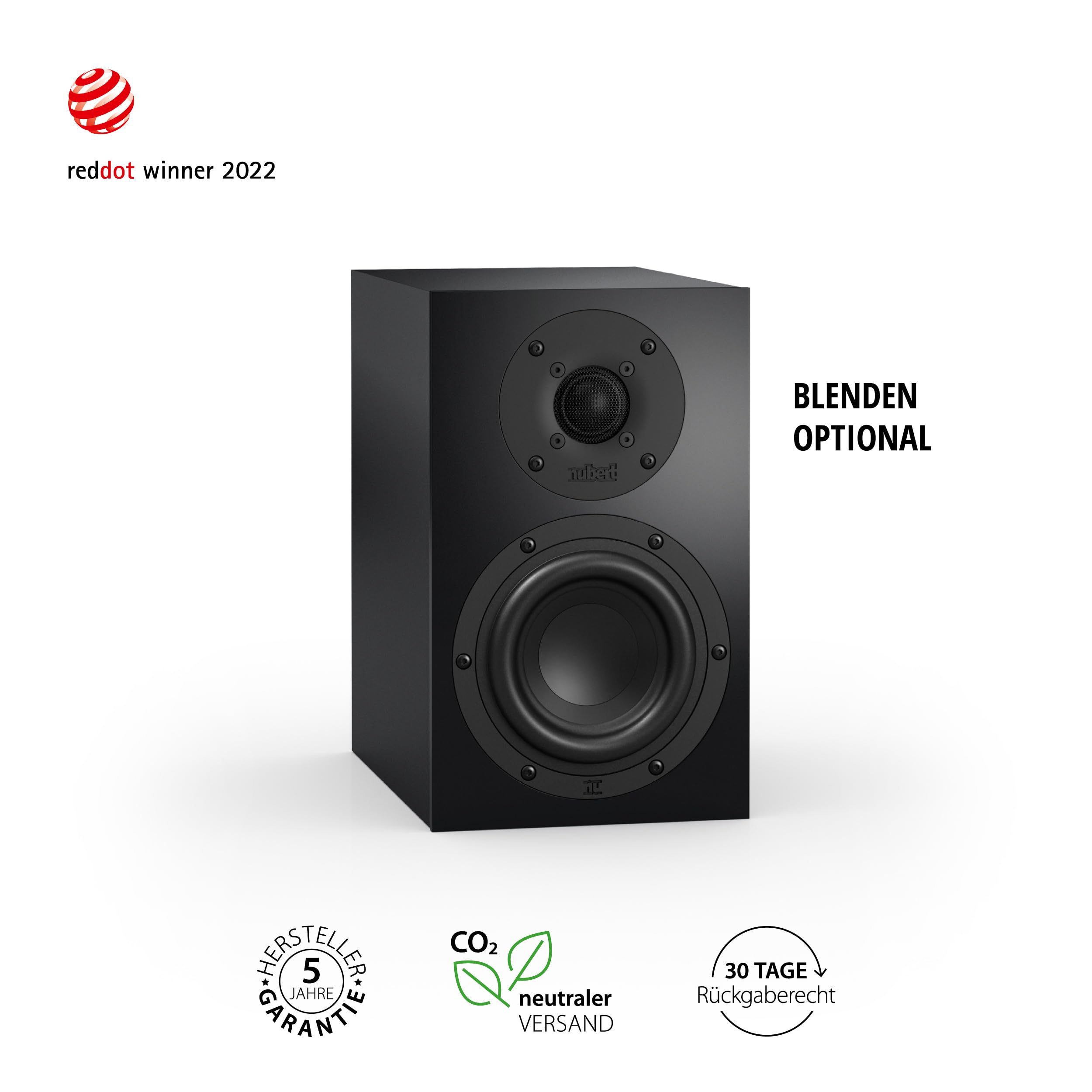 Nubert nuBoxx B-30 | Schwarze Kompaktlautsprecher | 2 Stück Passivboxen | Für Moderne Wohnzimmer | Kompakte Regallautsprecher | Lautsprecher bis 51 Hz | Ideal & Musikliebhaber