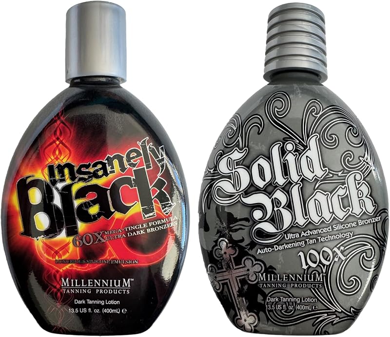 Millennium Tanning Solid Black & Insanely Black, Pacote com 2, 13,5 oz