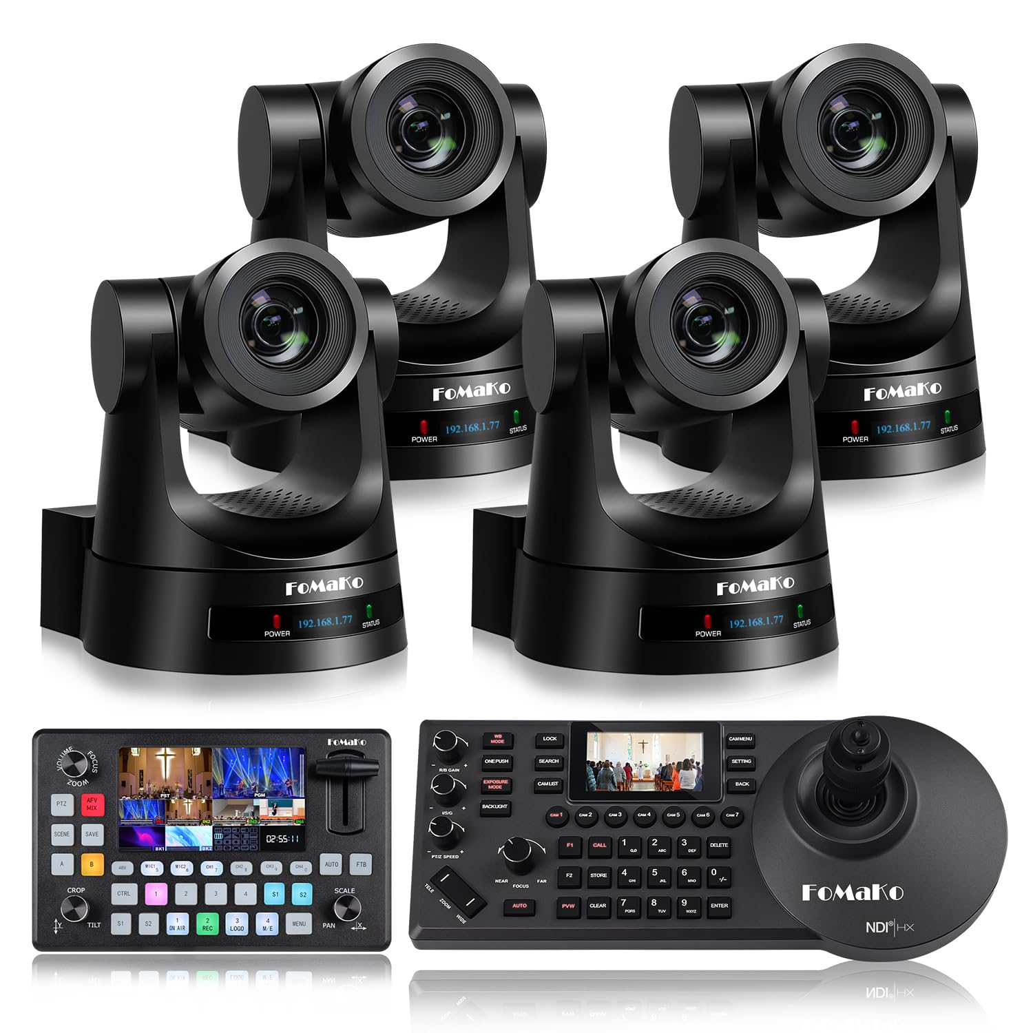 FoMaKo PTZコントロール機能付きビデオスイッチャー　KC601 美品 Amazon.com: FoMaKo PTZ Camera, AI Auto Tracking 20x Optical