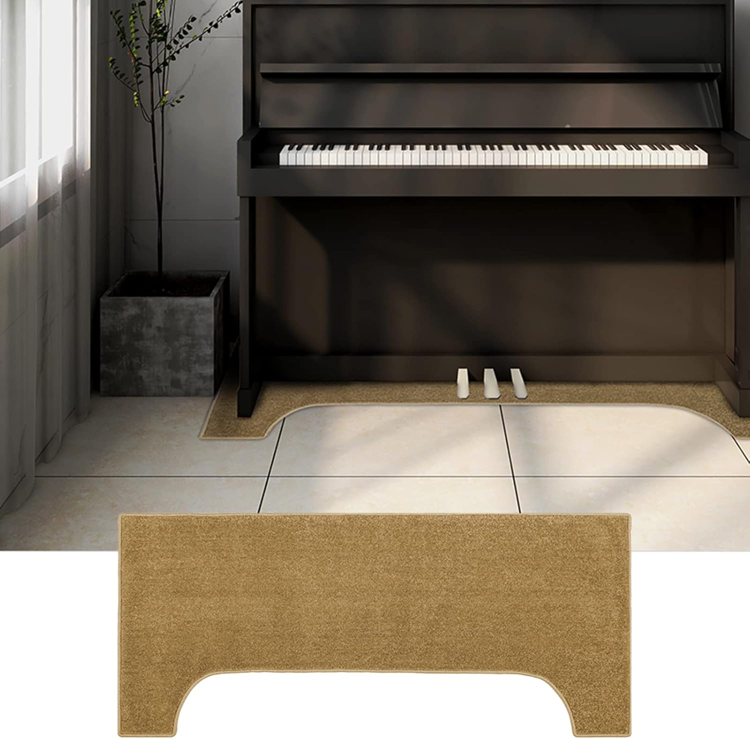 PPGE Soundproof Rug for Piano, Upright Piano Carpet