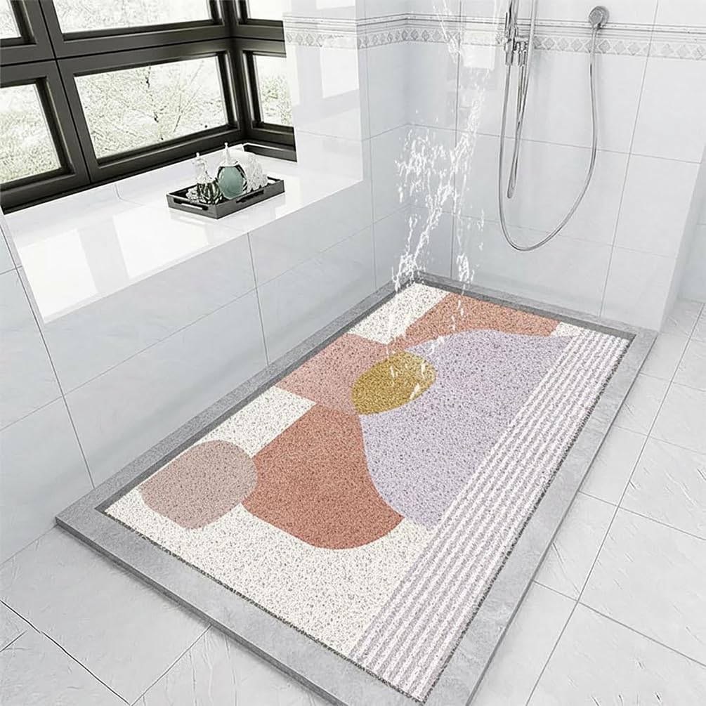 Alfombrilla Ducha Antideslizante 60X90 CM Patrón Simple Alfombra Ducha Antideslizante PVC Suave y cómodo Alfombra Antideslizante Ducha，Alta Permeabilidad al Agua