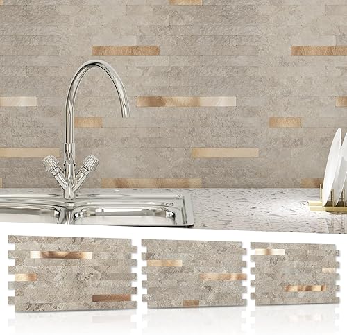 Miniatura 2 de Art3d Azulejo de collage de 20 hojas para salpicaduras de cocina, pizarra crudo