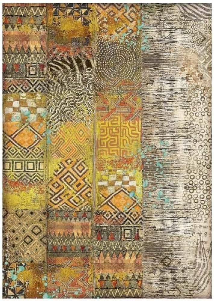 STAMPERIA INTER, KFT Rice Paper Pack A4 Savana PTN, Multi-Coloured