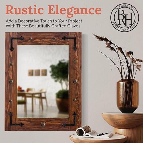 Miniatura 81 de 100 Pack 1" Small Round Head Iron Clavos Decorative Nails – Sealed Unfinished – Handmade Rustic Round Fasteners for Farmhouse Shutter, Faux Wood