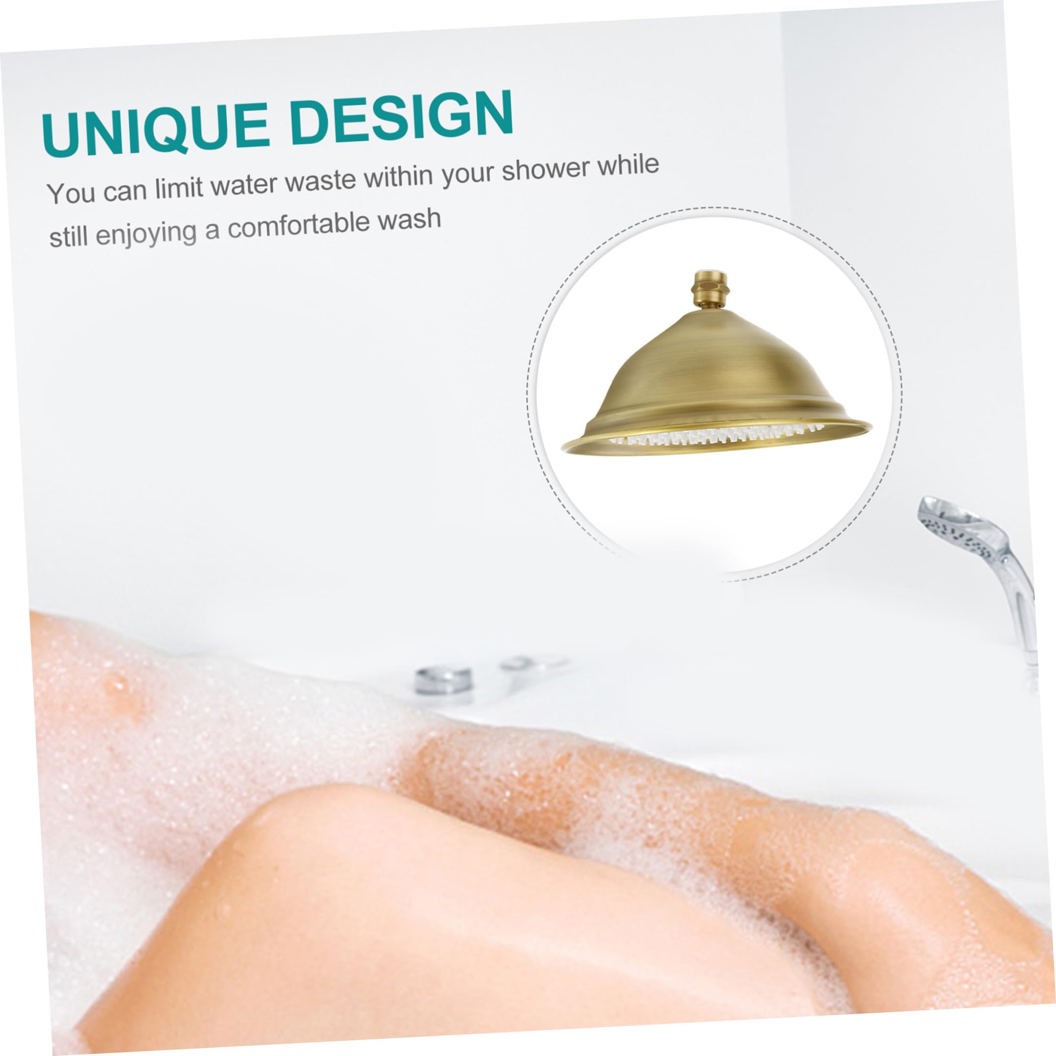 Cabezal Rociador de Techo para Baño, Boquilla de Ducha de Techo, Acero Inoxidable, Marrón, 8 Pulgadas, Potente, para Baño y Hotel