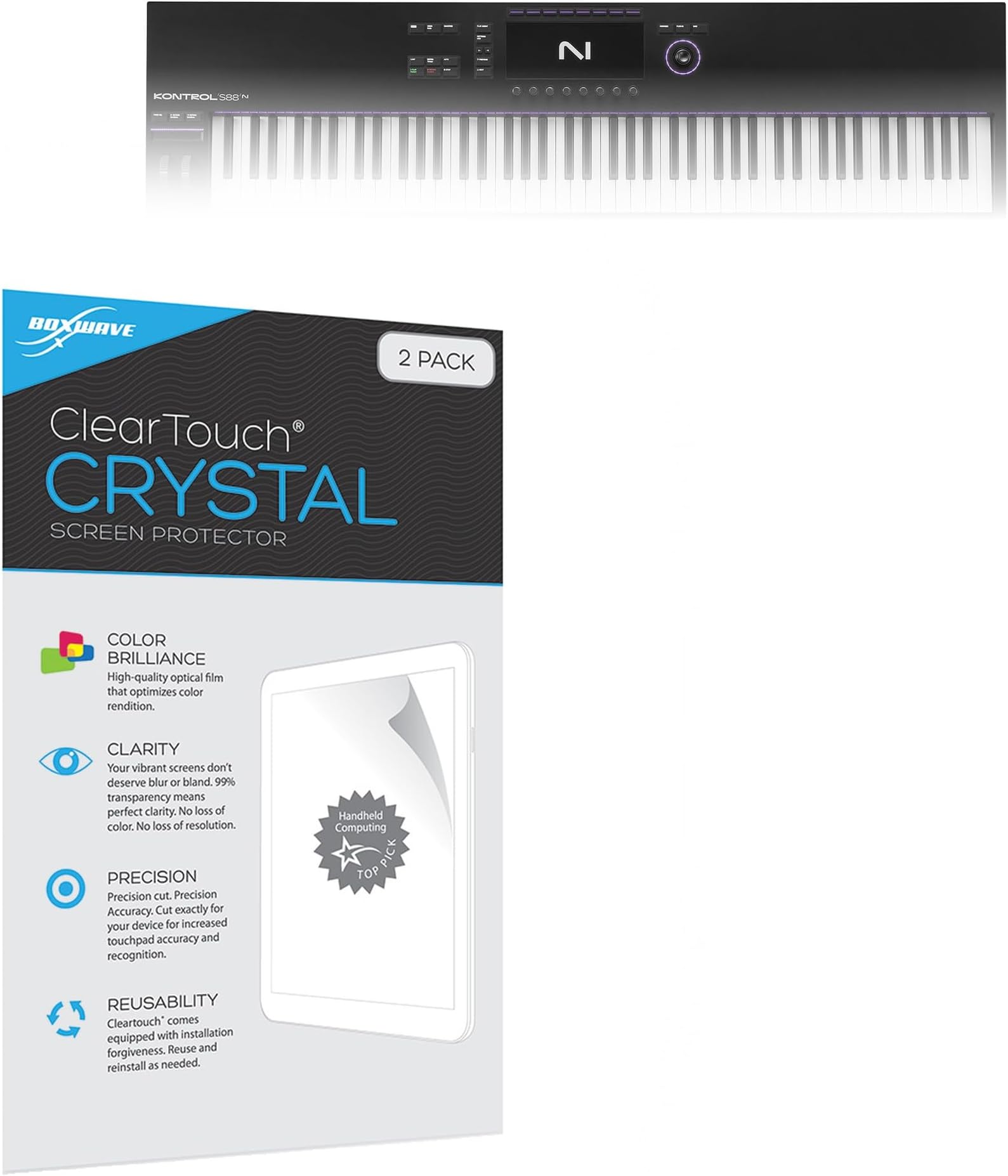 BoxWave Screen Protector Compatible With Native Instruments Kontrol S88 MK3 - ClearTouch Crystal (2-Pack), HD Film Skin - Shields From Scratches