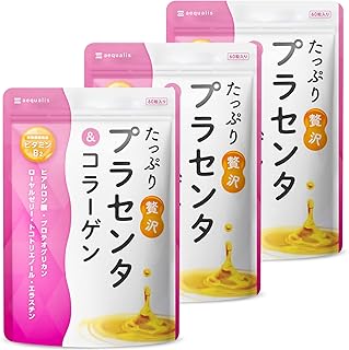 【3袋装】丰富奢华 胎盘素 营养补充剂 402,000毫克 胶原蛋白 透明质酸 国内制造 180粒