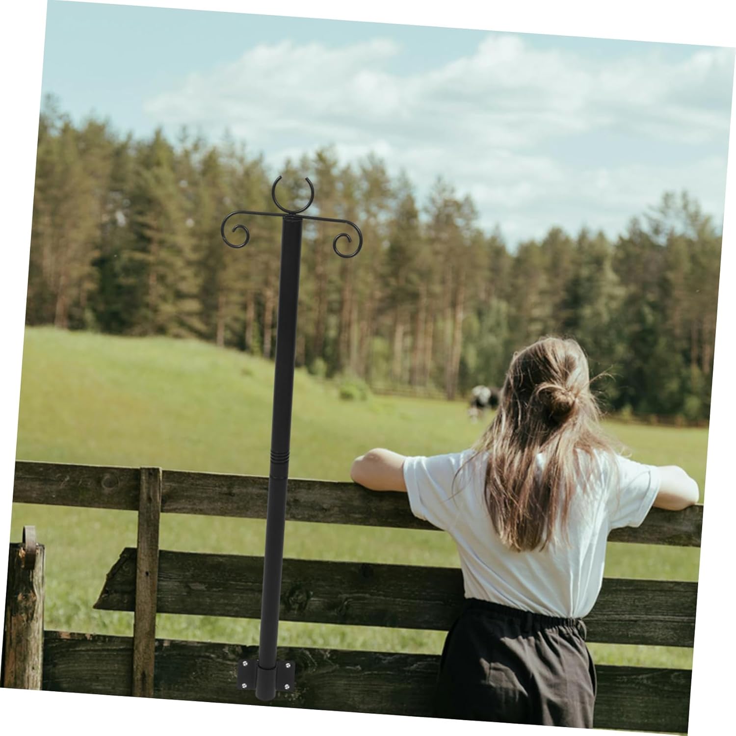 2sets Outdoor String Light Support Pole of Durable Hangers for Garden Terrace and Fence Effortless Installation for Bird Feeders and String Lights