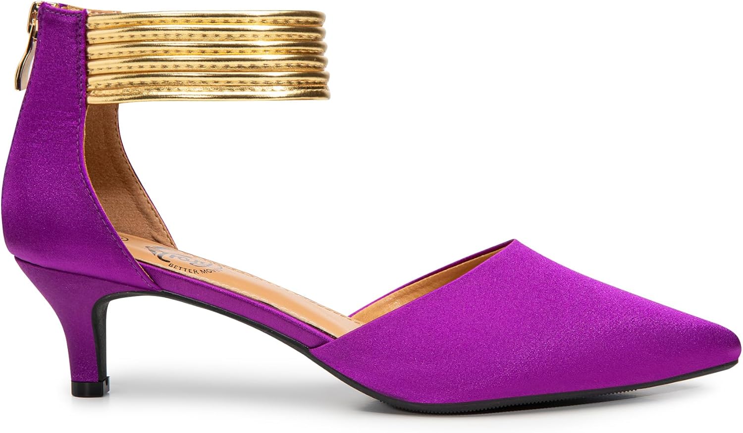 Trary Kitten Heels for Women Closed Pointed Toe Low Stiletto Heels Pumps Shoes Women Comfortable Ankle Strap Pumps 2" Heel Party Dressy Shoes - Image 2