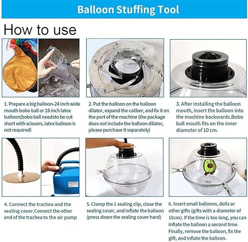 Miniatura 7 de Máquina de llenado de globos con expansor de globos y bomba eléctrica de globos, kit de máquina de dar globos para ramo de globos, boda, Navidad,