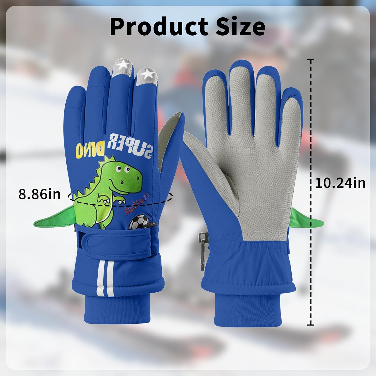 Kids Snow Gloves for Boys & Girls - Winter Warm Ski Gloves with Anti-Slip Grip, Toddler to Youth Cold Weather Gloves for Skiing, Snowboarding, Outdoor Play - Image 6