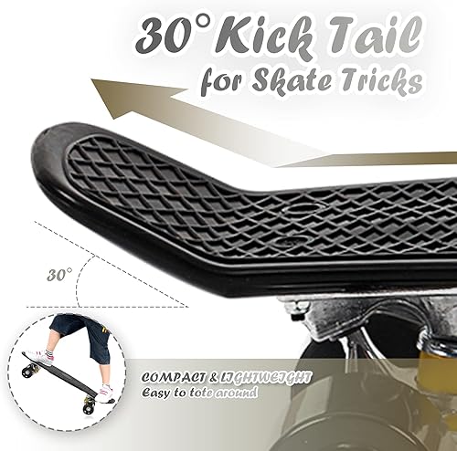 Miniatura 5 de Mini Cruiser - Patineta completa de plástico de 22 pulgadas para niños, jóvenes principiantes