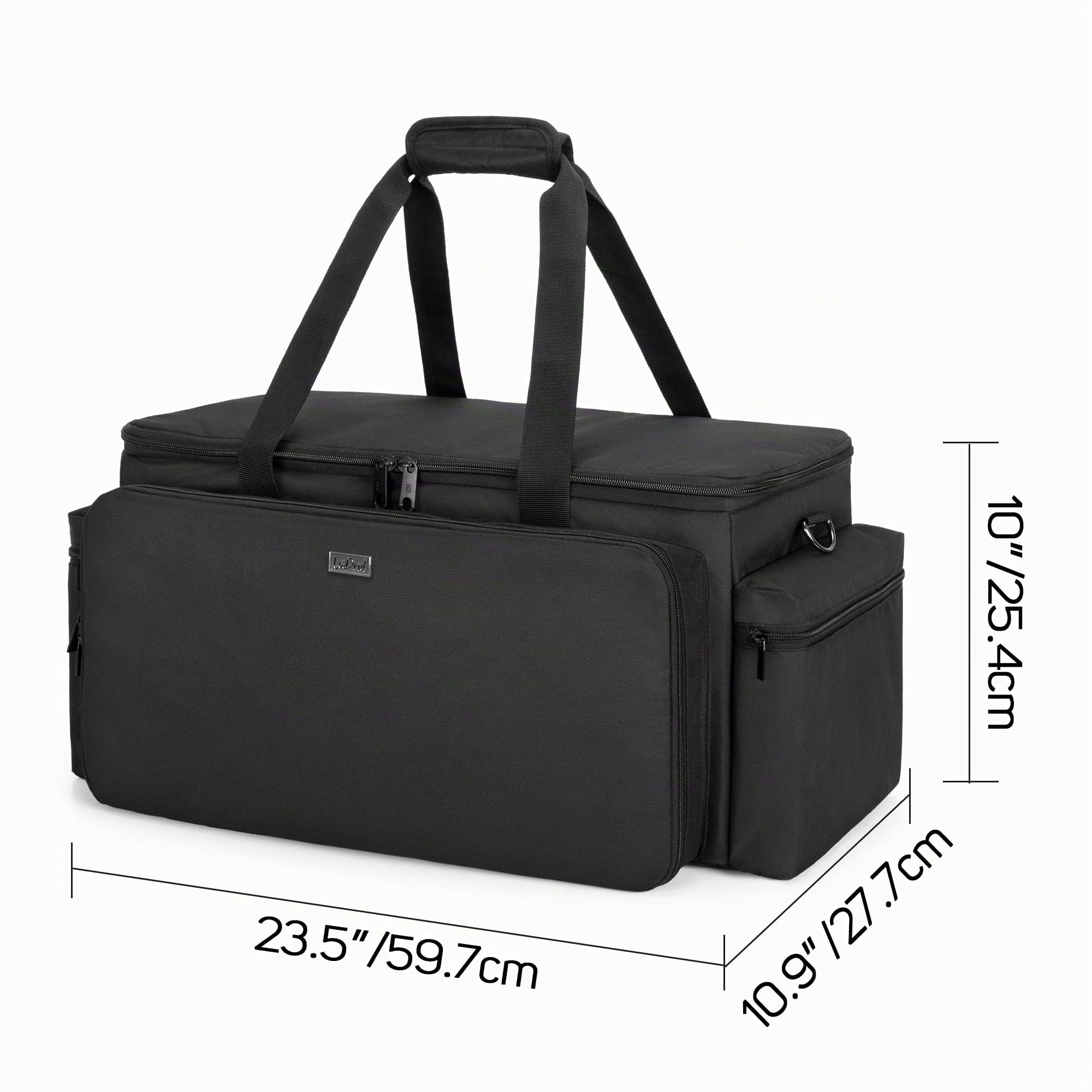 LoDrid Attrezzatura DJ, borsa per cavi e documenti (solo borsa) | Borsa per cavi DJ con fondo imbottito rimovibile, divisorio per laptop da 15,6 pollici, accessori per musicisti