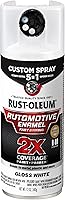 Rust-Oleum 2X Custom Spray 5-in-1 Automotive Enamel Paint, Gloss White 12 oz - Max Coverage & Precision Control