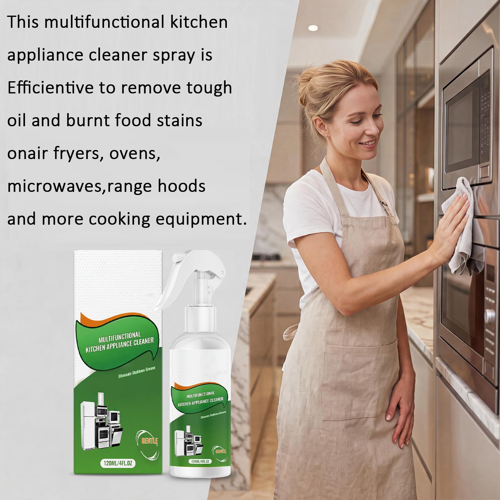 Detergente multifunzionale per elettrodomestici da cucina – Schiuma detergente multiuso. Spray detergente per tutti gli elettrodomestici di casa – Potente sgrassatore per macchie di grasso (6pcs)