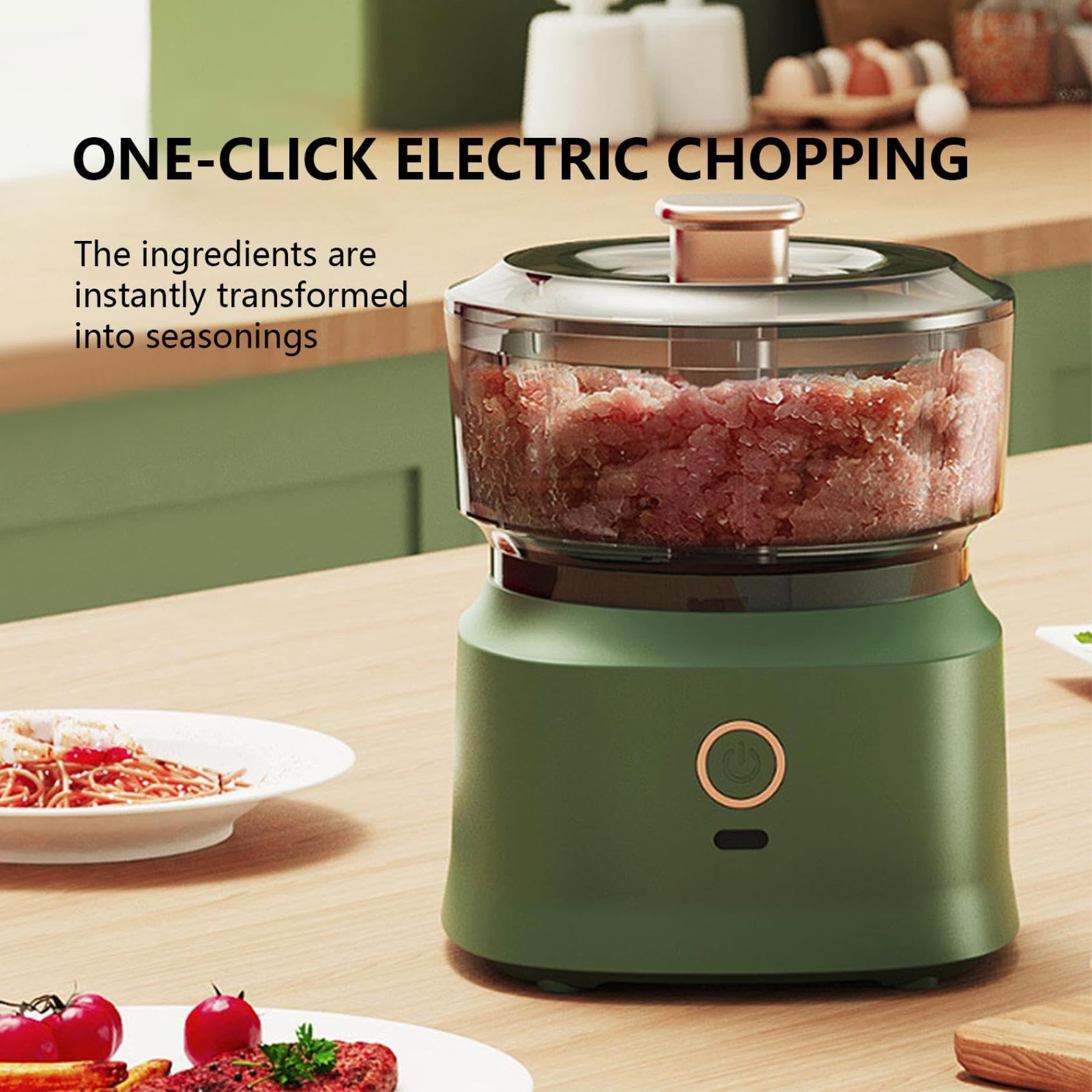 Mini robot da cucina, 350 ml, tritatutto elettrico con lama in acciaio inossidabile, ricaricabile tramite USB, per alimenti per bambini e uso familiare, elettrodomestico compatto da cucina