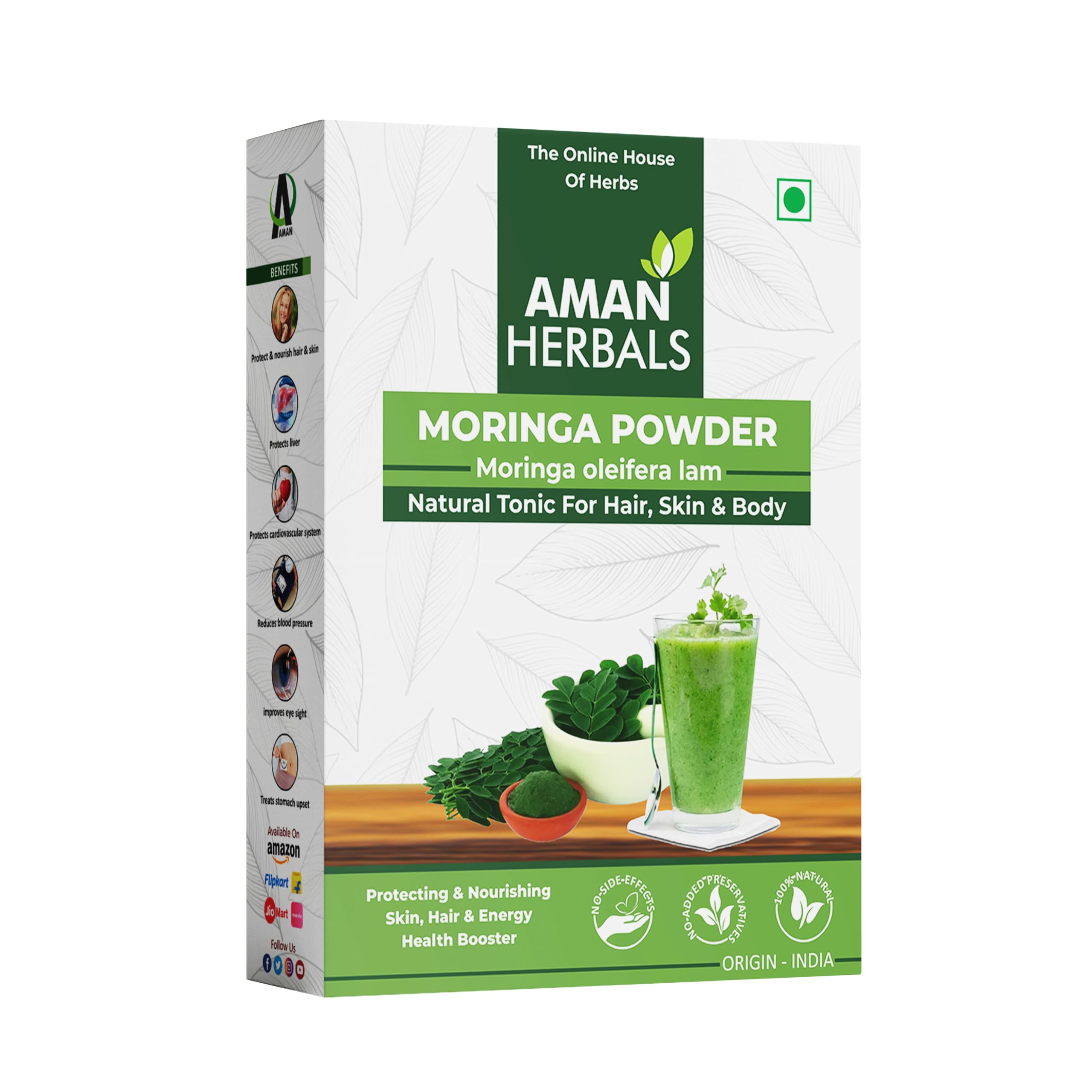 AMAN HERBALS - Natural 100% Pure Organic India Moringa Powder 400gm Pack of 1 (B0DBDRQQBG) Amazon Price History, Amazon Price Tracker