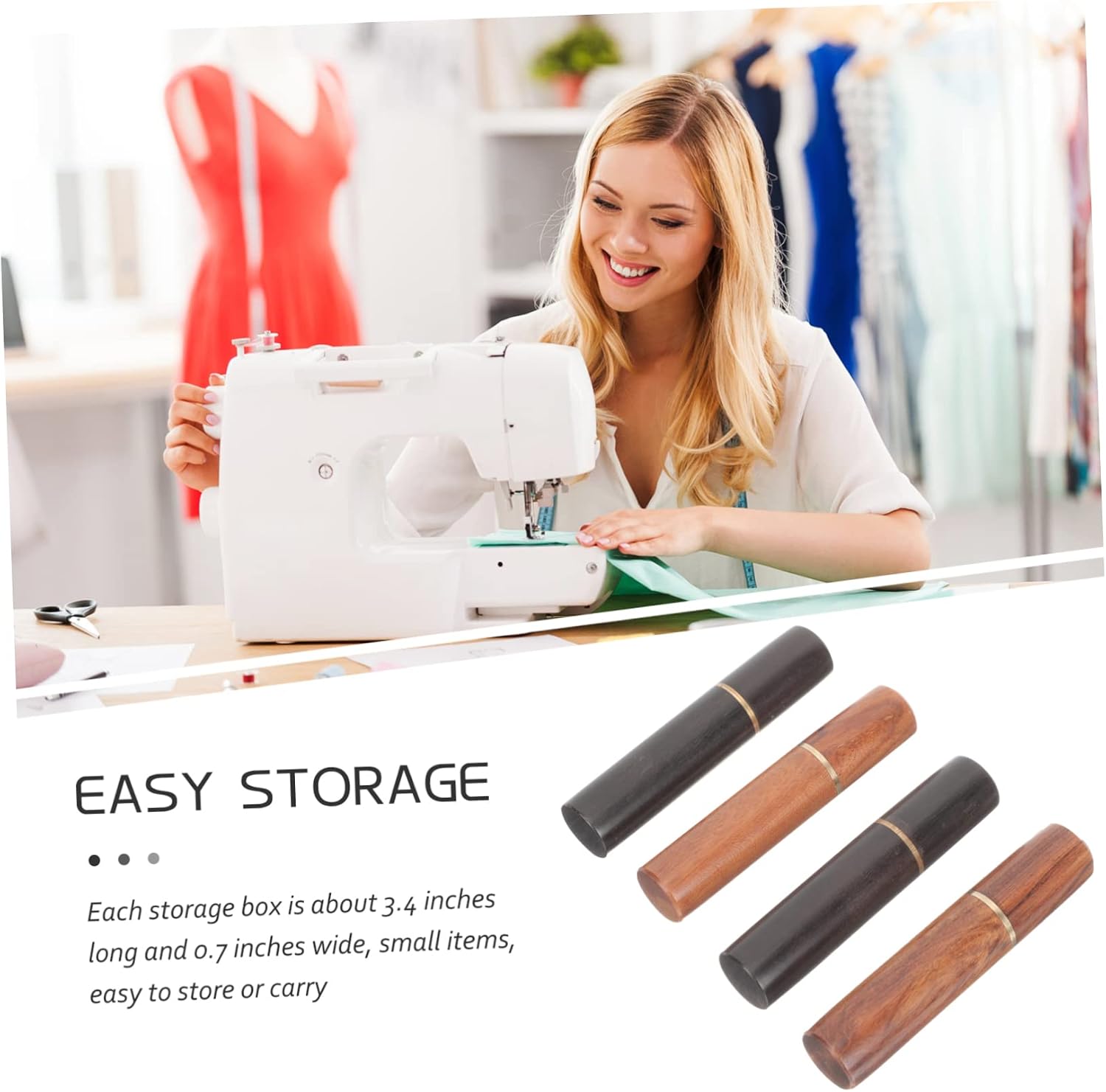 Housoutil Sewing Storage Tube 4pcs Needle Case for Knitting Needles Wear-Resistant and Easy to Carry