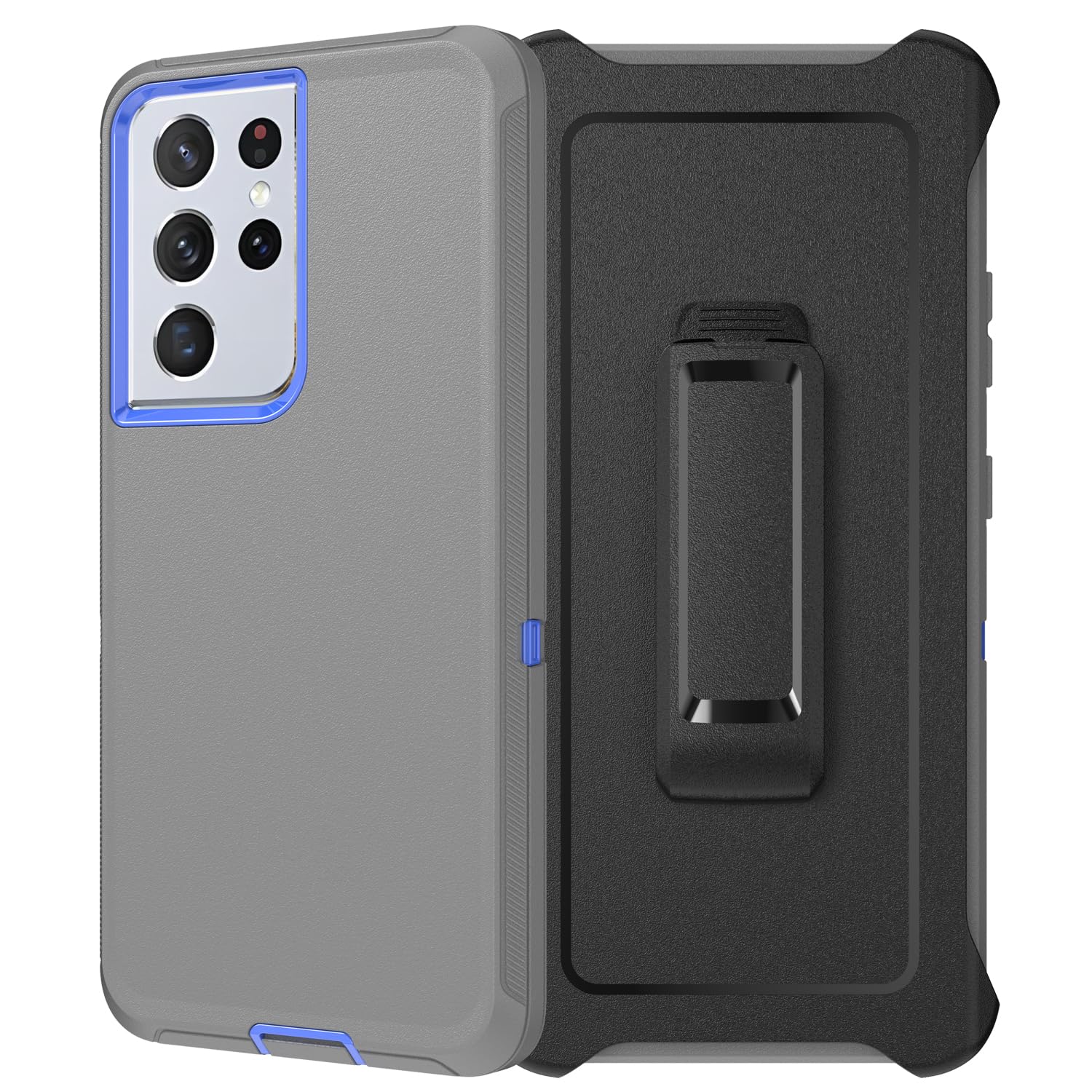 Defender Series Case for Samsung Galaxy S21 Ultra 5G，Rugged & Durable,Military Grade Shockproof Secure Layered, with Port Protection, Includes Holster