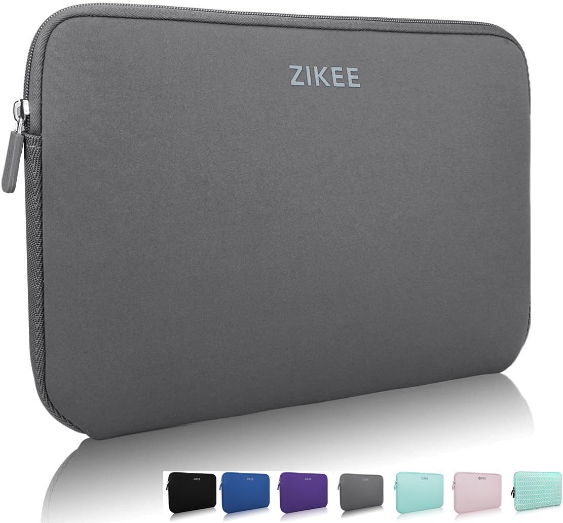 15-15.6 Inch Thickest Lightest Laptop Sleeve, Zikee Water Resistant Neoprene Protective Laptop Case for Lenovo/HP/Dell/Acer/Asus/MSI/Medion (Grey)