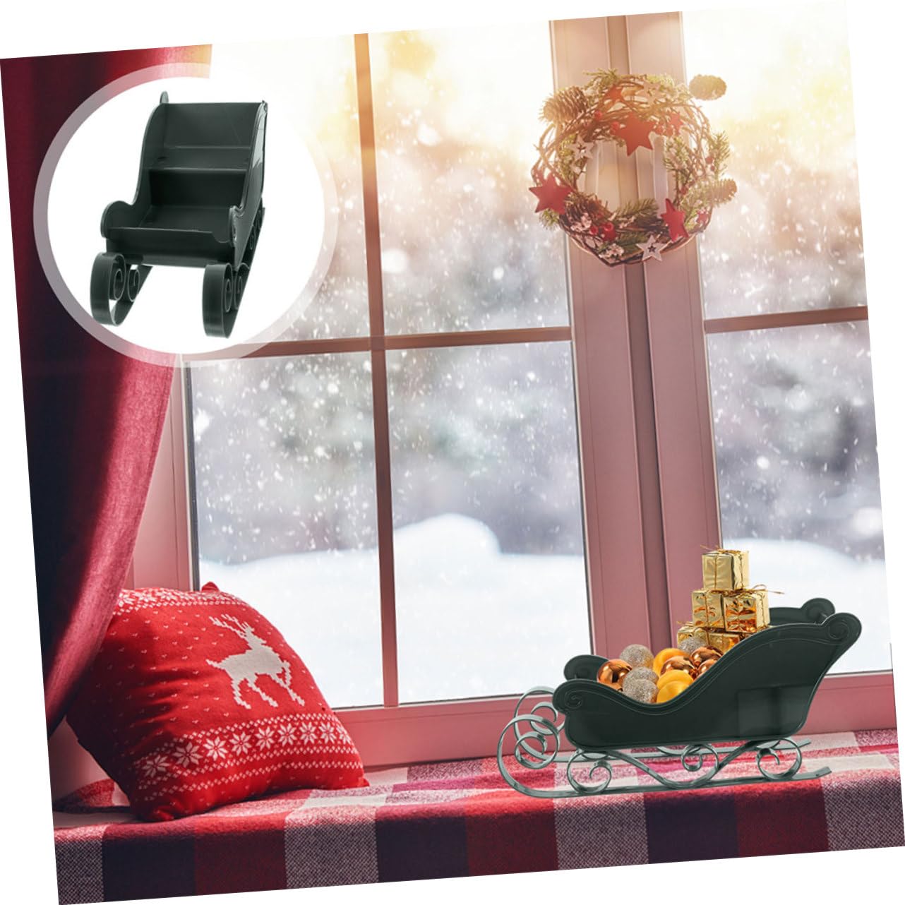 Cabilock 3 Sätze Weihnachtsschlitten Schneeflocken Schneemann Schlitten Ornament Karton Schlitten Winter Schlitten Weihnachten Zarte Schlitten Verzierung 2 Stücke * 3