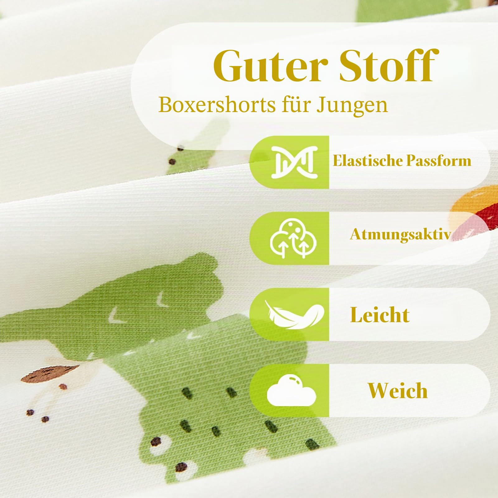 Boxershorts für Jungen Weiche Bequeme Boyshorts Dinosaurier Muster Boxershorts Unterwäsche 12er-Pack, 2–12 Jahre