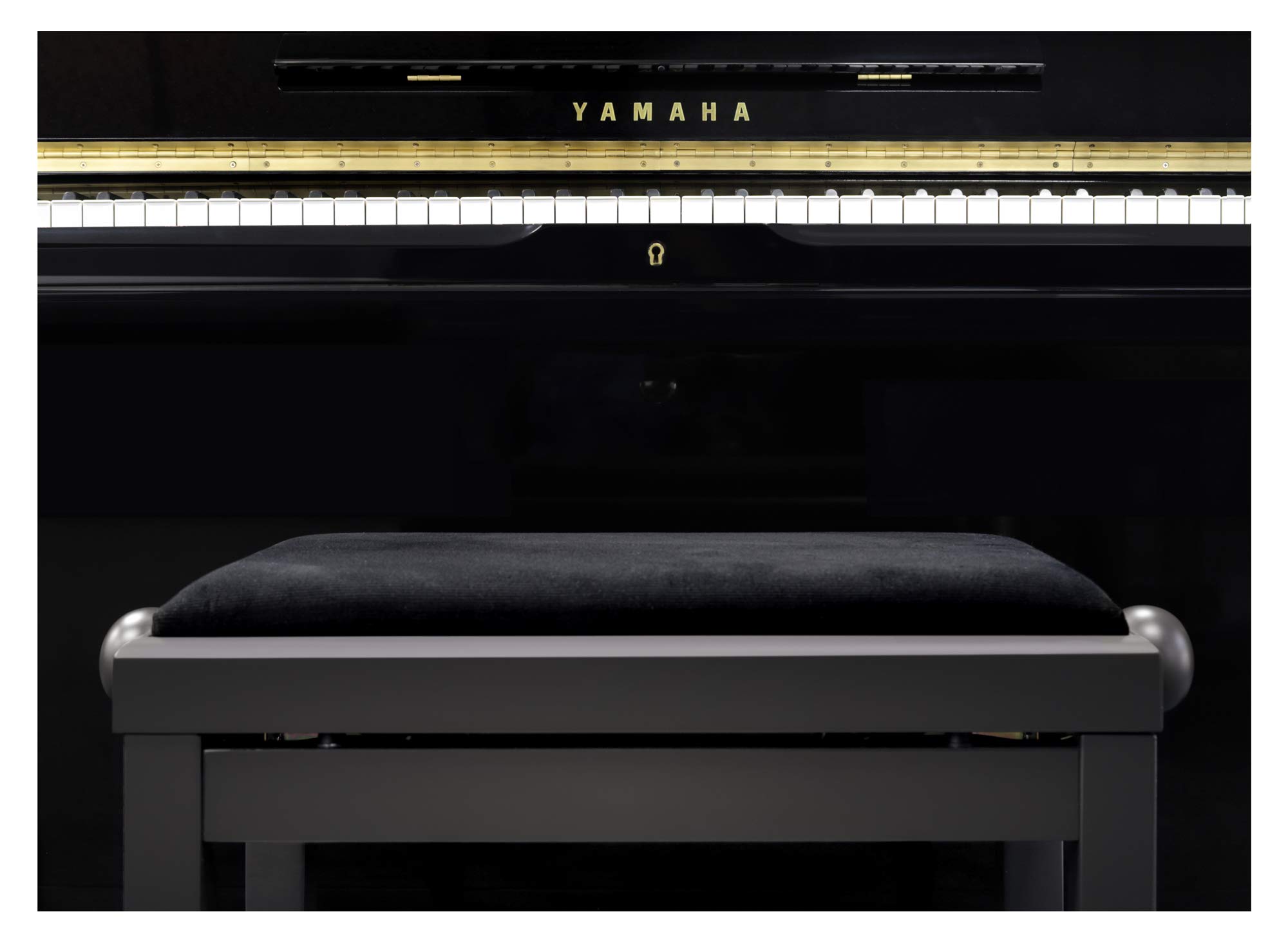 Classic Cantabile Pianobank - höhenverstellbare Klavierbank aus Massivholz mit Spindelmechanik, Cordbezug, 55 x 32 cm Sitzfläche, rutschfeste Füße, 47 bis 56 cm Höhe, Dunkle Walnuss matt