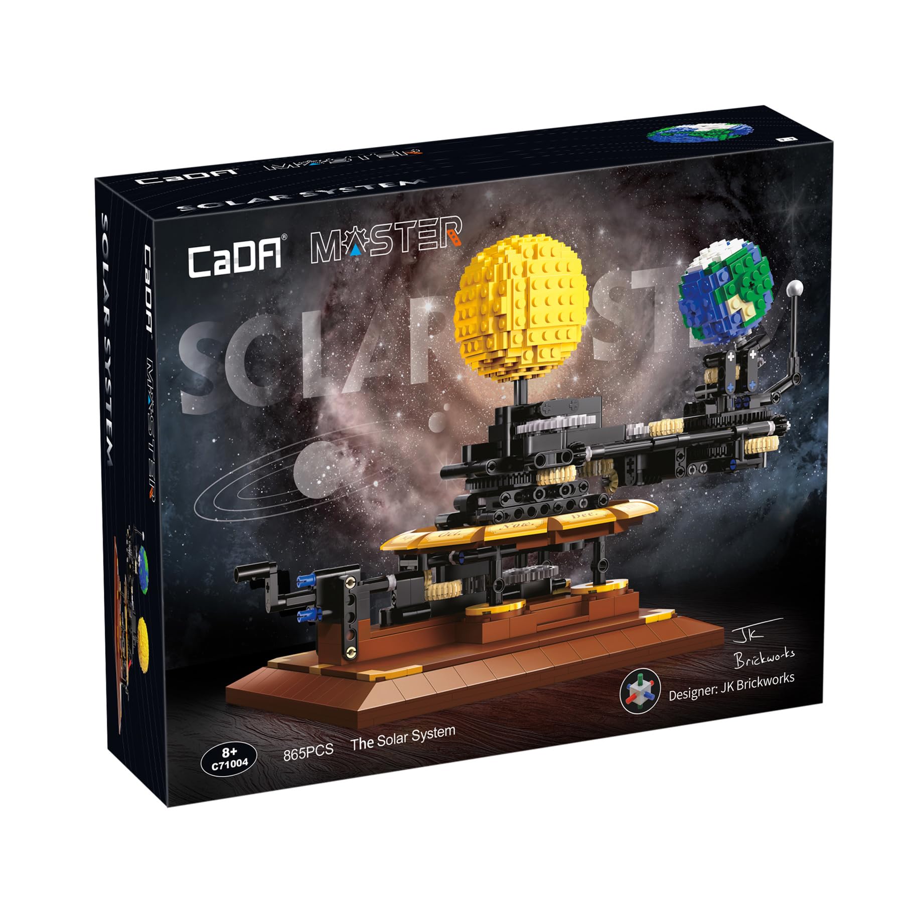 CaDA Klemmbaustein C71004W Technik Sonnensystem Set, 865 Teile Master Bausteine, in luxuriöser Originalverpackung