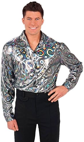 Forum Novelties Camisa de disfraz de discoteca para hombre, como se muestra, Plus, Como se muestra