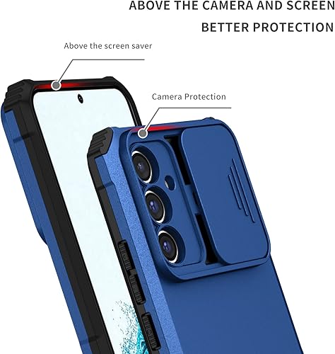 Miniatura 9 de Ysnzaq Funda para Samsung Galaxy A54 5G con cámara deslizante, delgada, a prueba de golpes, con función atril, para Samsung Galaxy A54 5G LT, color