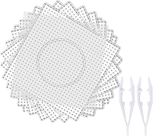 Vista 30 de Perler - Tableros de cuentas Dedoot de 18 piezas de 0.197 in, tablero de cuentas de plástico transparente con diseño de cuentas Perler