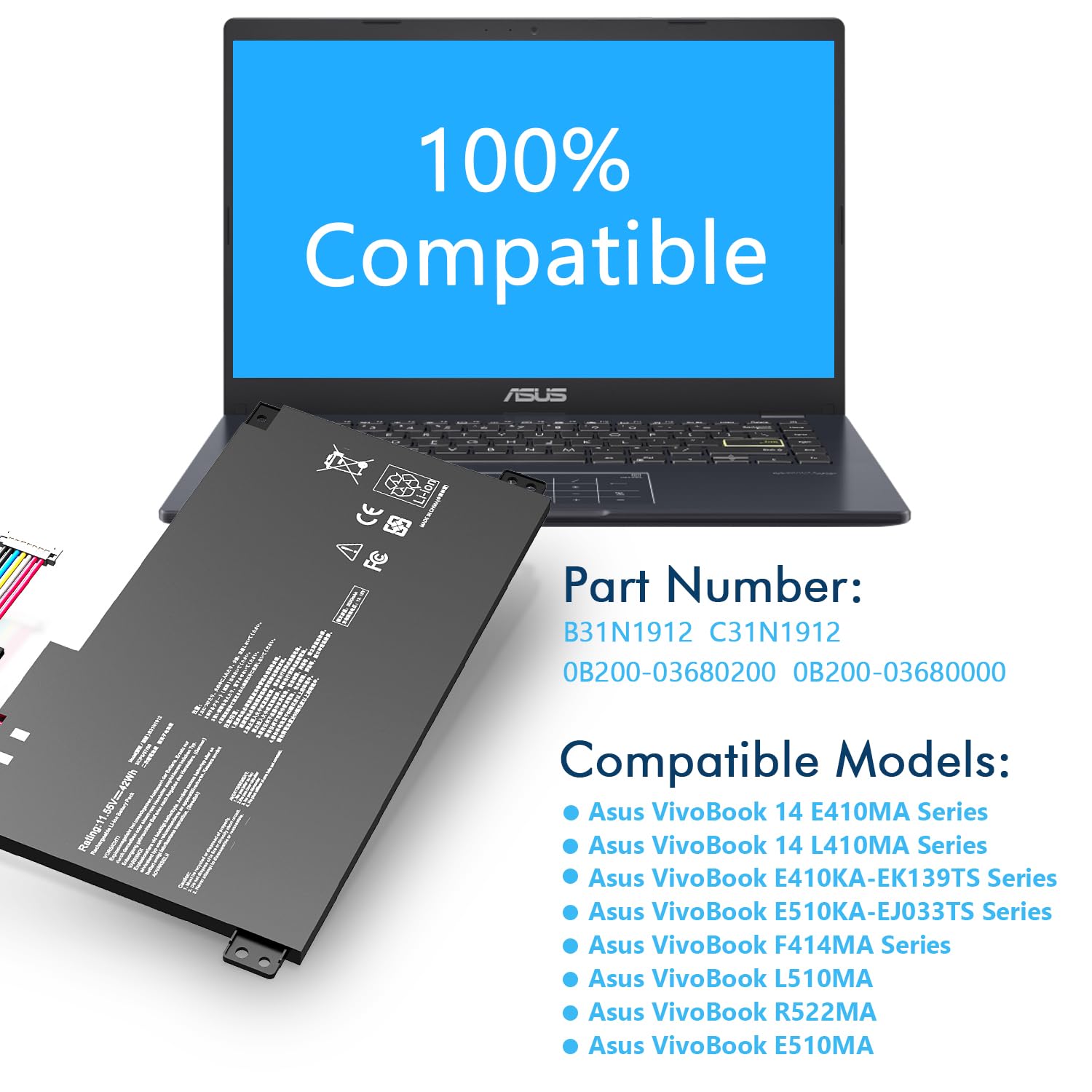 Amazon.co.jp: B31N1912ノートパソコン用予備バッテリー C31N1912 ASUS