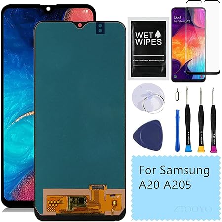 Amazon Com A20 Lcd Screen Replacement Touch Digitizer Display 6 4 Black For Samsung Galaxy A20 A205 Sm A205f Ds Sm A205u A205fn A205gn Ds A205yn A205g Ds Sm A205w Cell Phones Accessories