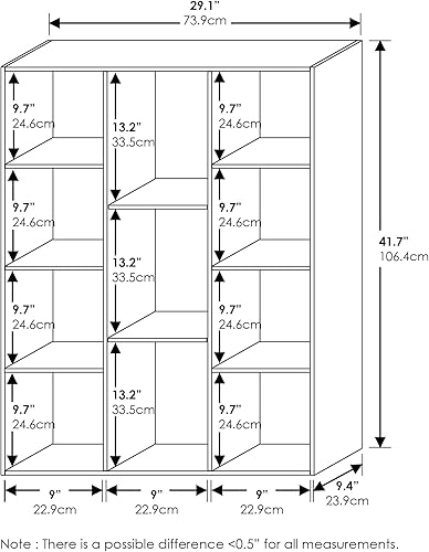 Miniatura 60 de Furinno - Estantería de cubos de 2 niveles serie Luder para libros y almacenamiento, color roble francés Roble francés,Pino