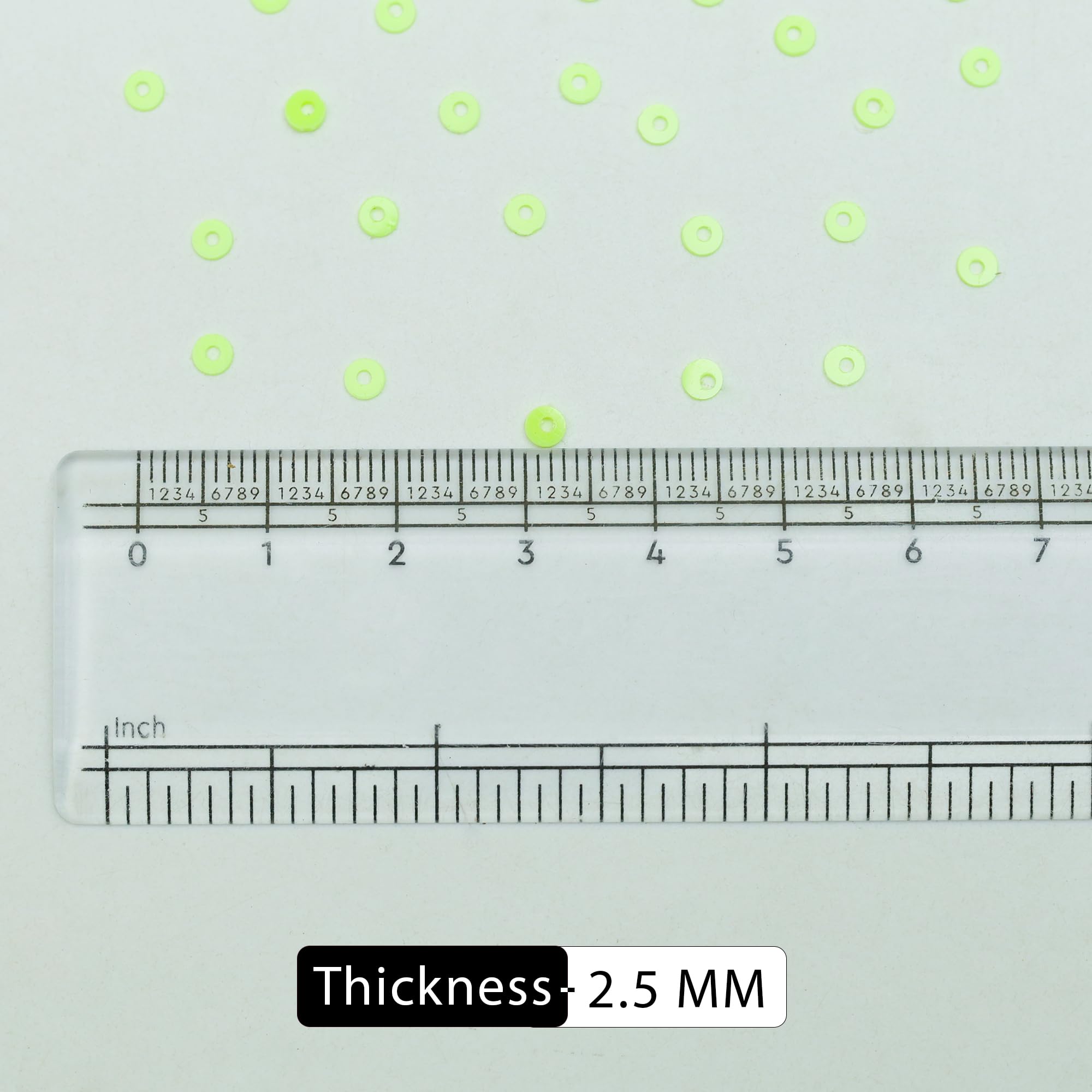 Embroiderymaterial 2.5MM Sequins Sitara for Craft, Embroidery, and Jewellery Making (Sunny Lime, 50 Gram) 1