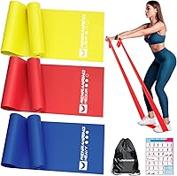 RENRANRING Latex-Free Resistance Bands Set - 3 Levels Light/Medium/Heavy for Physical Therapy, Yoga, Pilates, Rehab & Strength Training