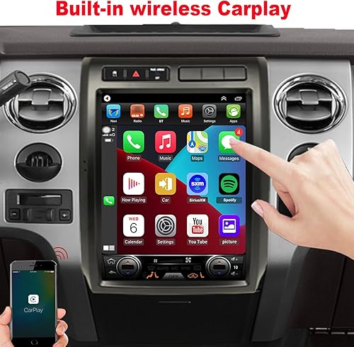 Miniatura 4 de Para Ford F150 Radio 2009 2010 2011 2012 actualización, sistema estéreo de CPU de 8 núcleos, pantalla táctil de 12.1 pulgadas, Carplay y Android