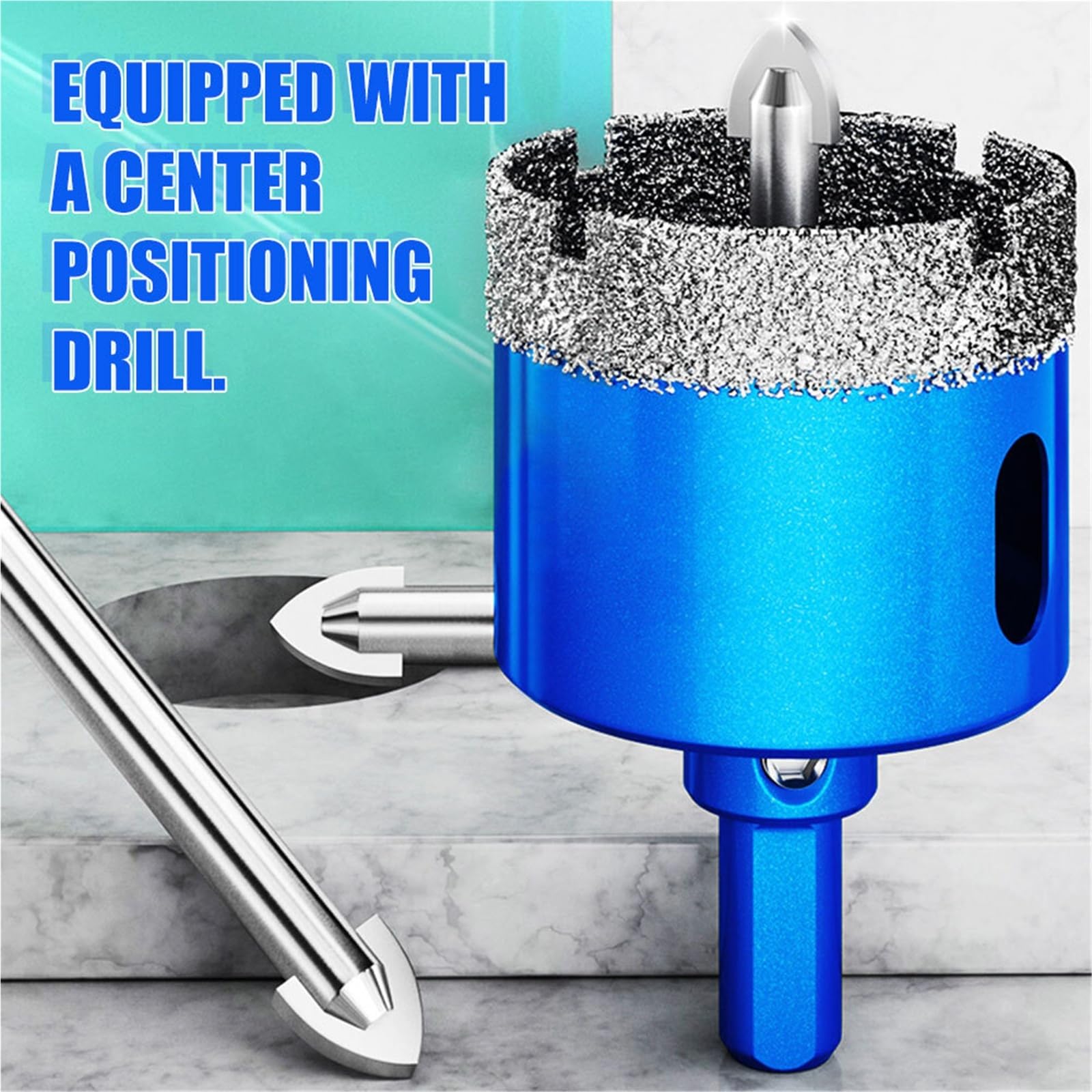 1pc 18-110MM Diamond Coated Drill Bits Set Ceramic Tile Hole Saw With Position Drill For Glass Marble Granite Stone Porcelain(90mm)