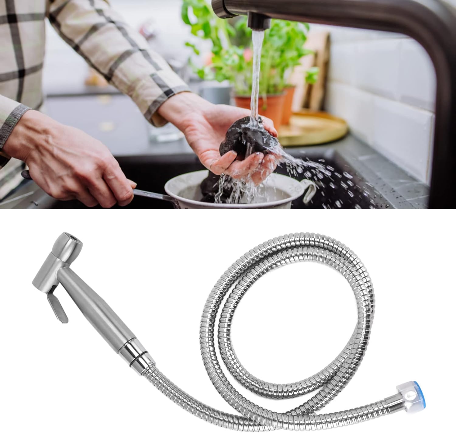 Handheld Toilet Bidet Sprayer for Toilet,Adjustable Water Pressure Control with Bidet Hose for Feminine Wash,Stainless Steel Sink Sprayer Kit for Baby Wash