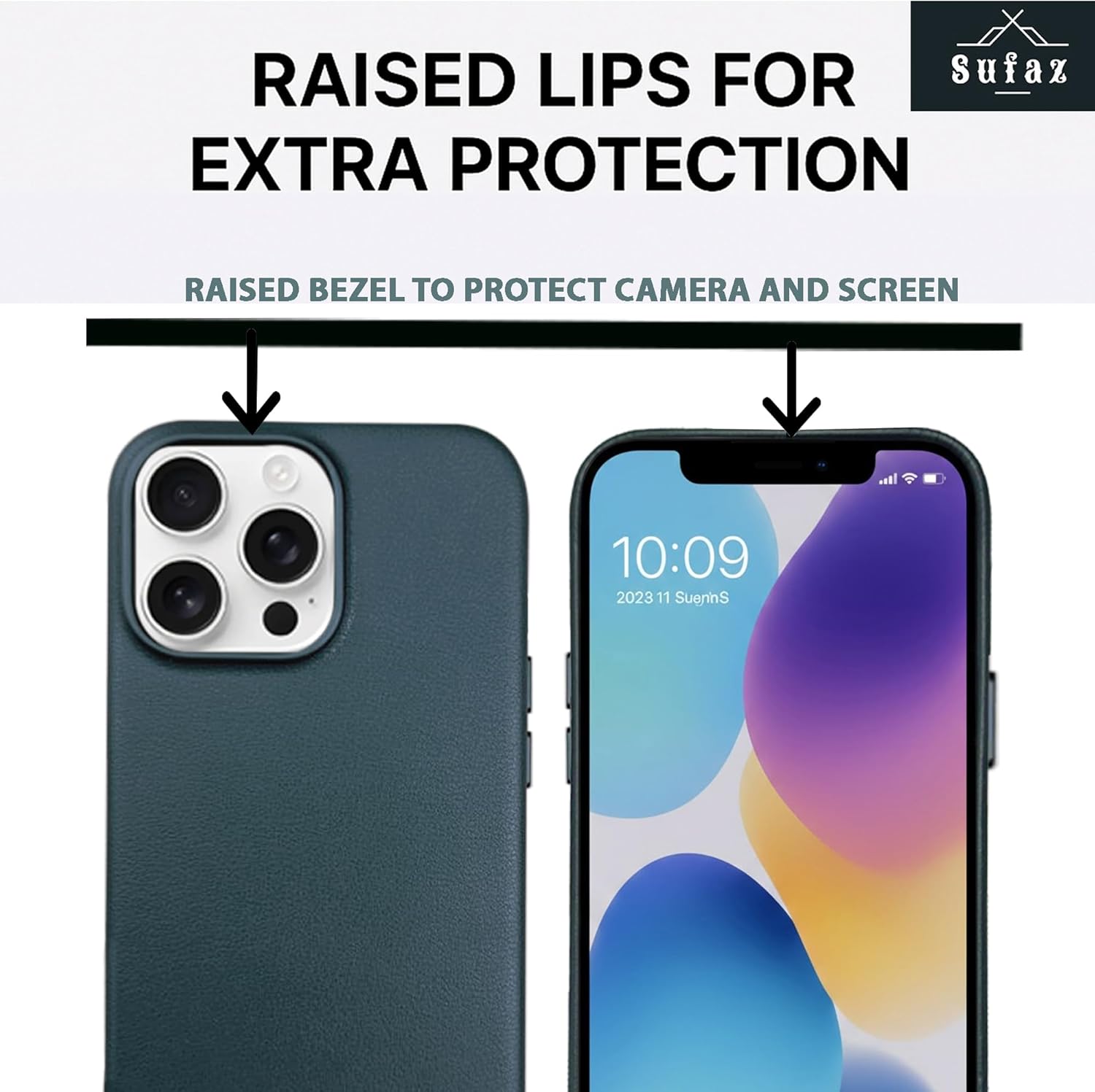 Real Leather Case for iPhone 14 Pro Max – Slim MagSafe Compatible Cover with Metal Buttons & Refined Leather Finish – [Sequoia Green] - Image 6