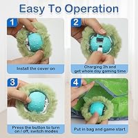 Vista 8 de Interactive Cat Toys for Indoor Cats,Automatic Moving Cat Ball in Pouch,Chirping Stimulation,Hide-n-Seek Chase Exercise Game,Motion