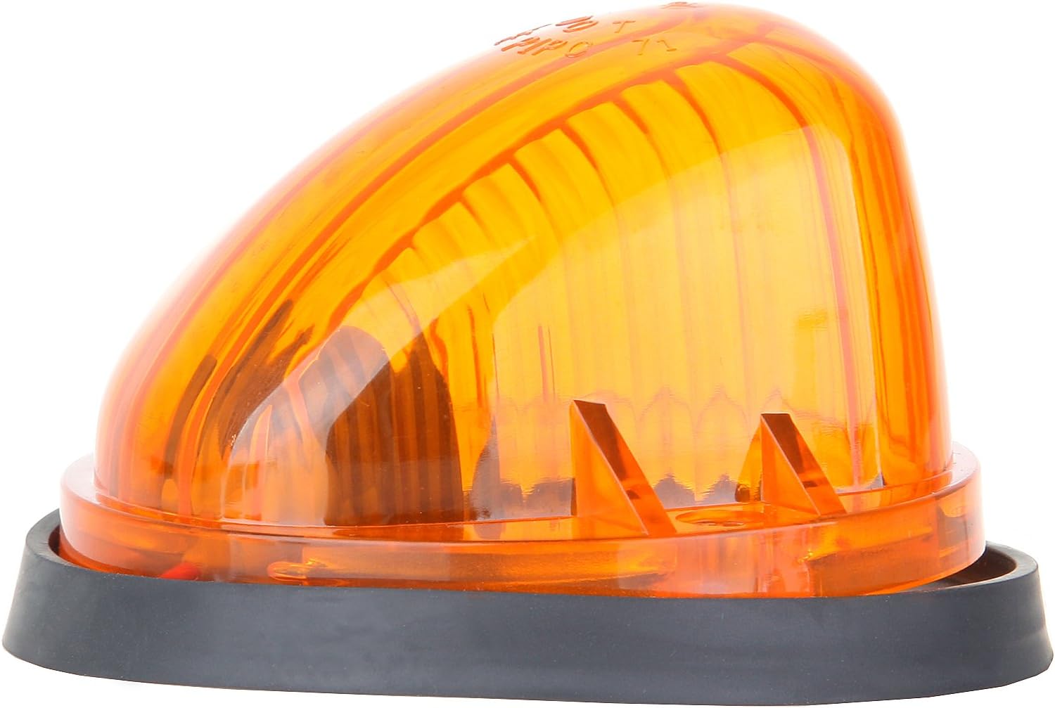 cciyu 5x AmberLen Round-Shape Cab Marker Cover Top Clearance Roof Running Light w/Base T10-6-5730-SMD White LED Bulbs