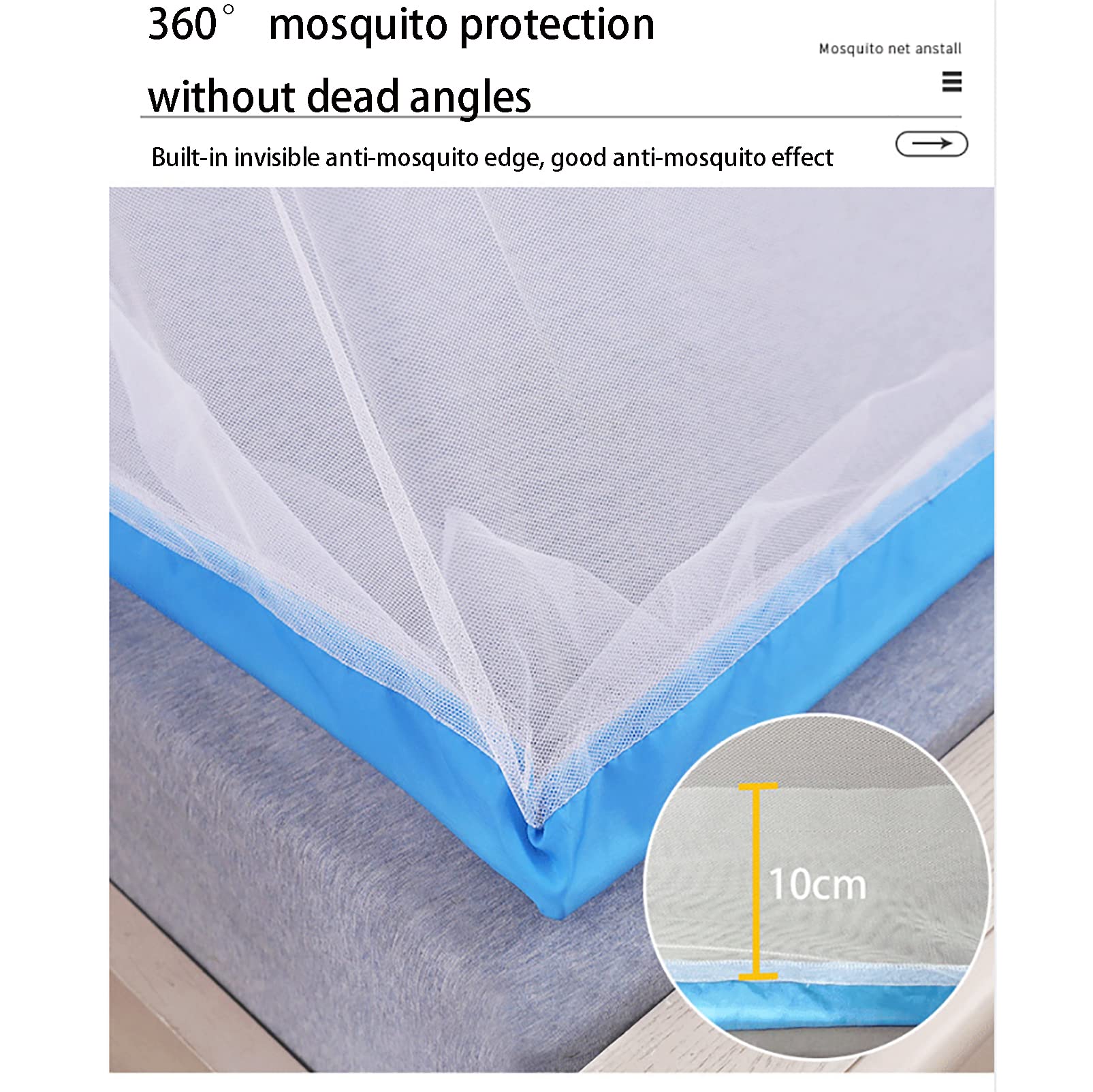 CUTTE Faltbares Bett-Moskitonetz Bett Fliegennetz Mückennetz für Doppelbett und Einzel, Mosquito Netz mit Feinmashiges für Zuhause Auch Auf Der Reise
