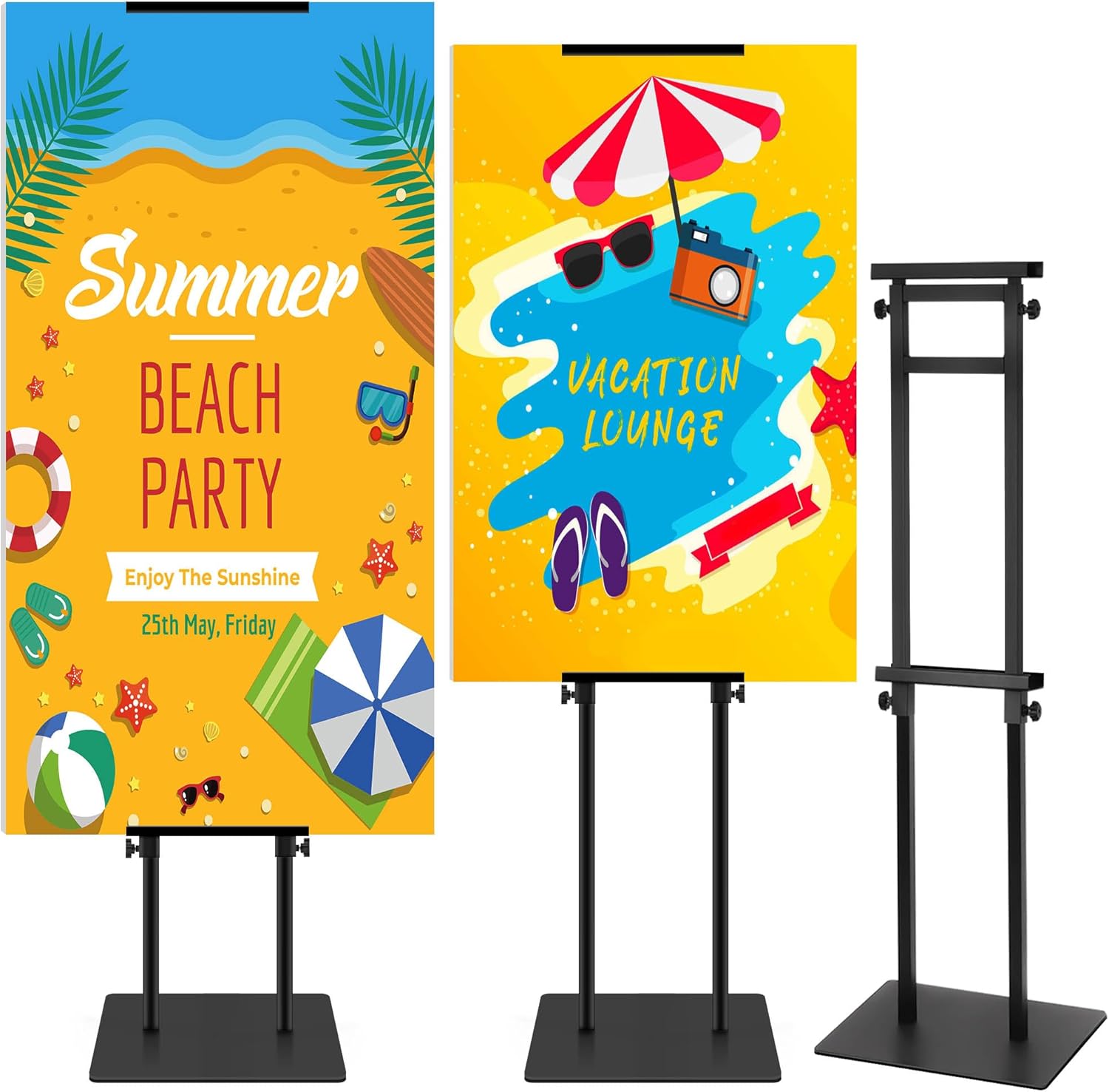 MISSING HARDWARE Poster Stand Heavy Duty - Adjustable Pedestal Sign Stand Double-Sided Poster Stands for Display Foam Banner, Poster Board Stand Floor Standing Sign Holder Height Up to 80 Inch, Black 1Pack