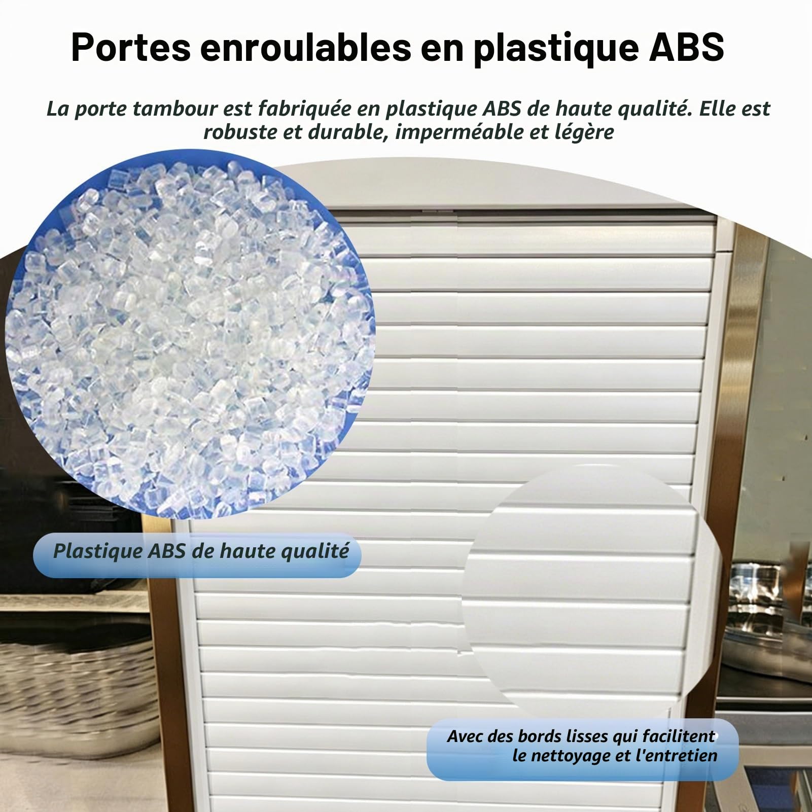 Volet Roulant Manuel Porte à Tambour Verticale/Portes pour Cuisine d'extérieur, Porte de Cabanon Enroulable, Compacte, Rétractable et Antivol, Portillon de Remplacement(W60xH60cm/24x24)