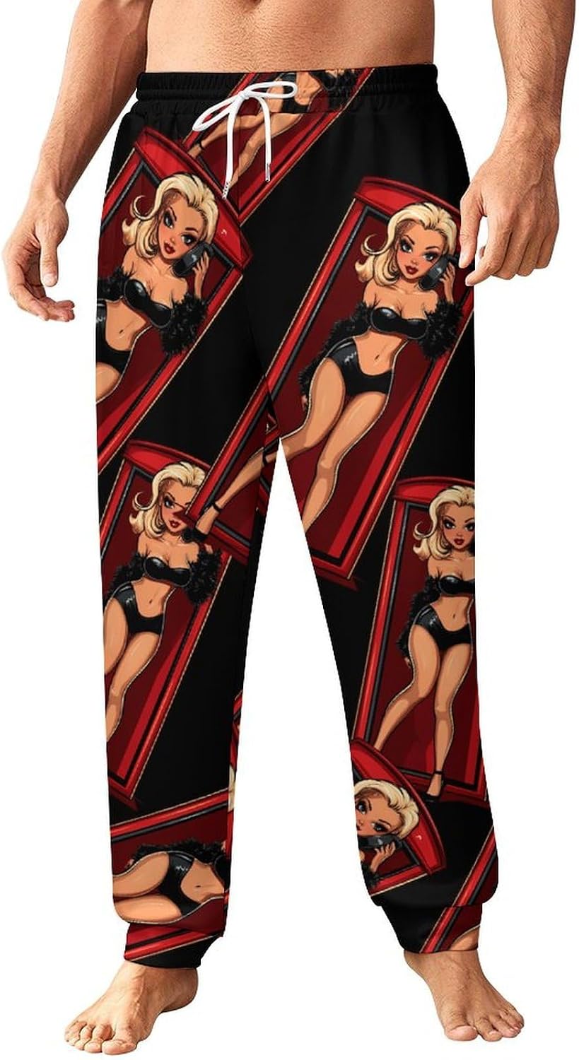 Pinup Girl Men's Pants Athletic Workout Sweatpants Jogger Casual Pant for Sports Home