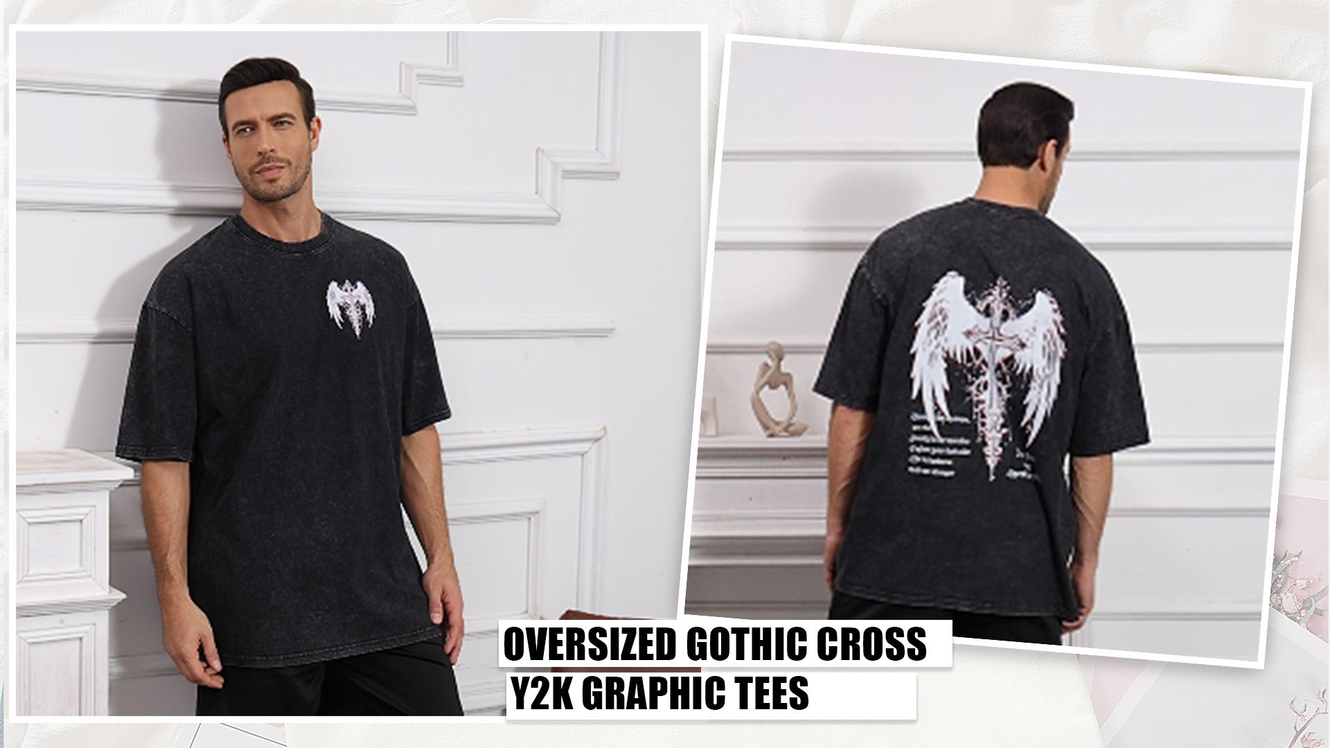 Amazon.com: Lytiarul Vintage Goth Punk Shirts for Men Grunge