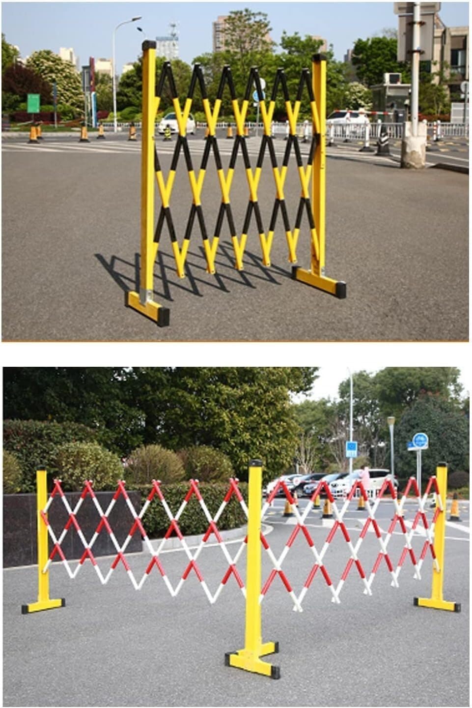 Barrera de tráfico retráctil - Barrera de Seguridad móvil, Amarilla, 1,2 x 2 m, para Bloqueo rápido de áreas, Ideal para Zonas peligrosas y Control de Acceso Restringido.