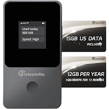 Portable WiFi Travel Router 15GB US Data, No SIM, No Contract