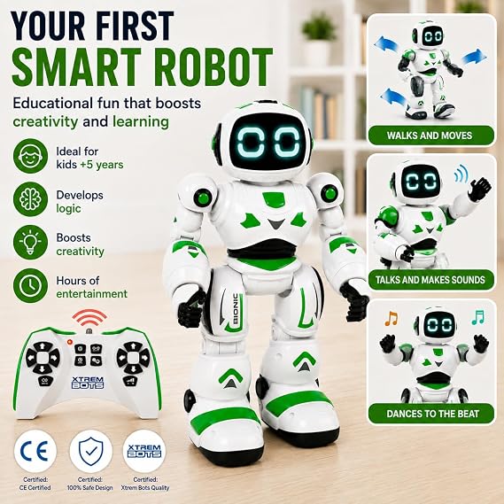 Xtrem Bots - Bionic Robot Toy | Toy Robots | Robots For Kids | Programmable Up To 20 Actions And Remote Control Robot I Boys Toys Age 5 Or Older | 5 Year Old Boy Gifts | Stem (Bionic)
